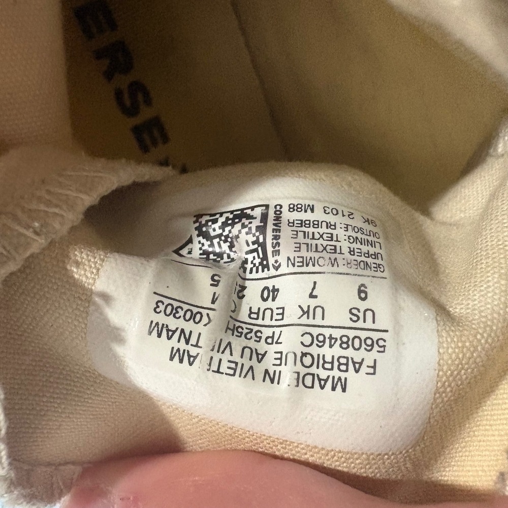 Converse Chuck Taylor All Star Lift Platform High Top Cream Sneakers 560846C 9W - Picture 3 of 4